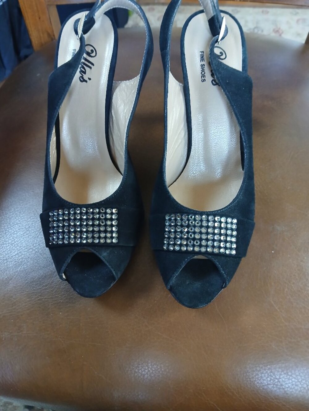 Lovely black leather suede 3" heels.  New and unworn.